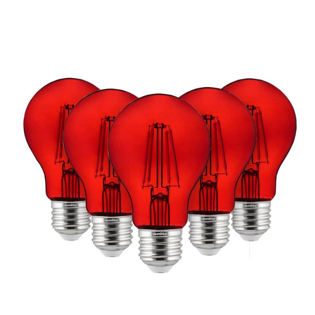 4.5 watt 120 volt A19 Medium Screw Base Red LED Light Bulb (6 Pack) 1