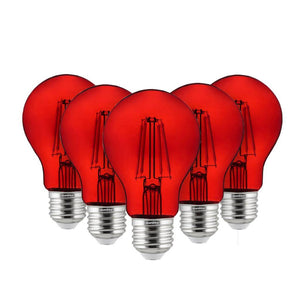 4.5 watt 120 volt A19 Medium Screw Base Red LED Light Bulb (6 Pack) 1