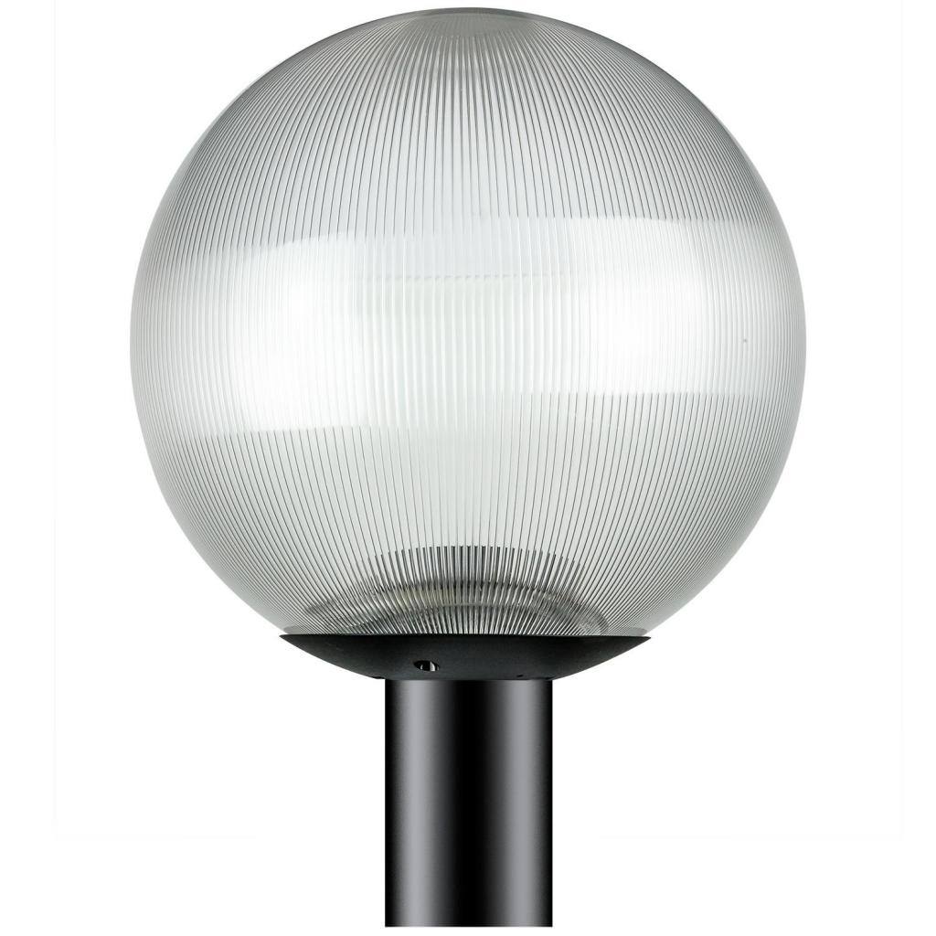 1 Lamp Medium Screw Black Clear Globe Post Top Fixture 1