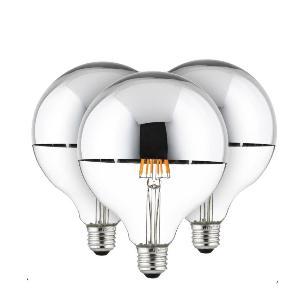 7 watt 120 volt G40 Medium Screw Base 2700K Warm White Silver Bowl (3 Pack) 1