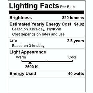 40 watt 120 volt A15 Medium Screw Base 2600K Warm White Clear Appliance Incandescent Light Bulb (12 Pack) 2