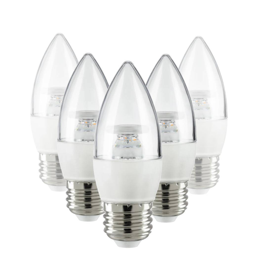 7 watt 120 volt B13 Medium Screw Base 4000K Cool White Clear LED Light Bulb (6 Pack) 1