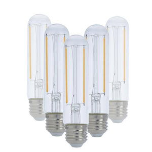 2 watt 120 volt T10 Medium Screw Base 2700K Warm White Clear LED Light Bulb (6 Pack) 1