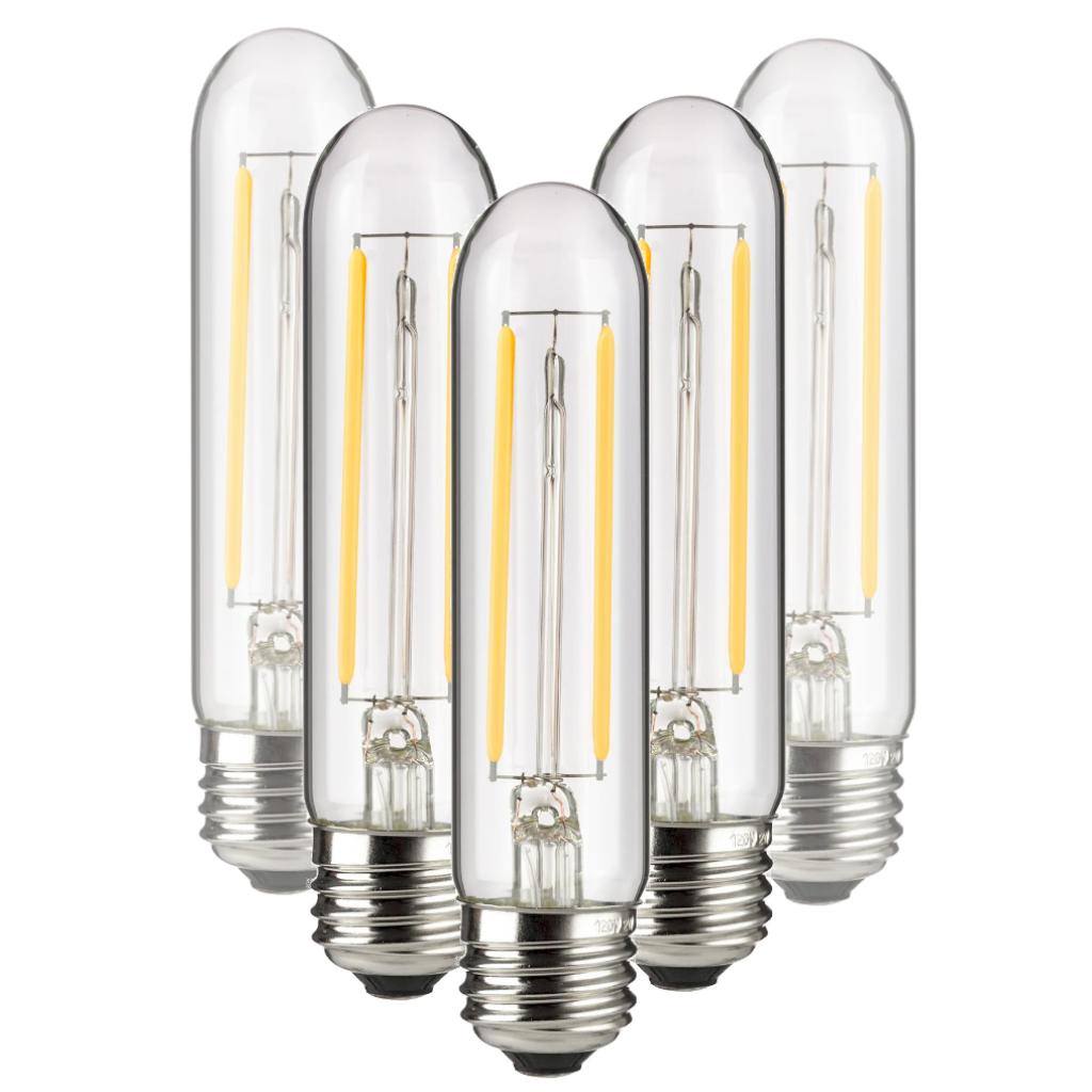 2 watt 120 volt T10 Medium Screw Base 3000K Natural White Clear LED Light Bulb (6 Pack) 1