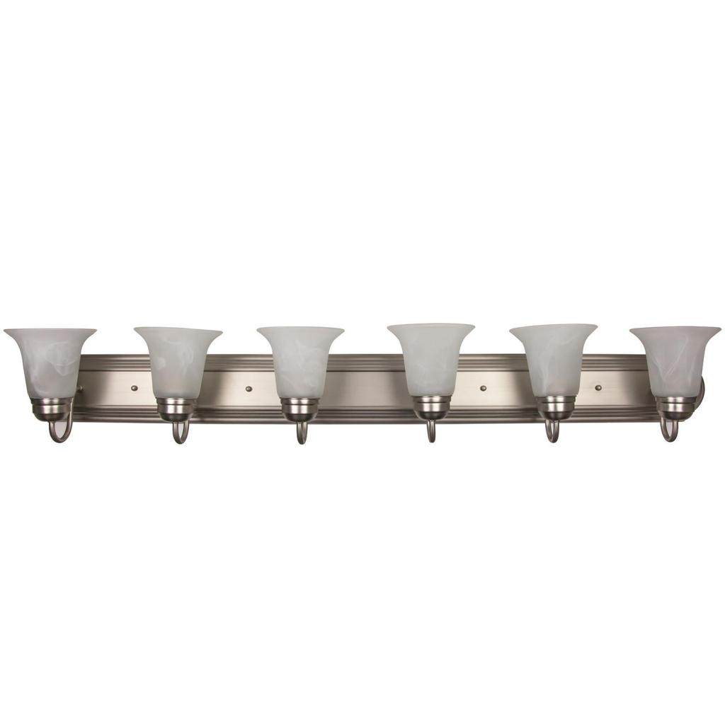 6 Light 60 watt 120 volt Brushed Nickel LED Wall Sconce 1