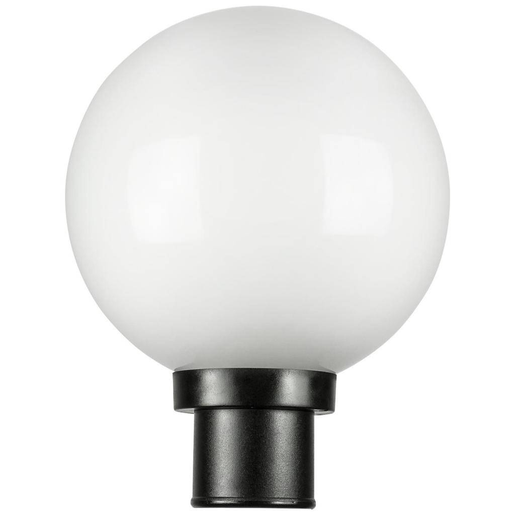 1 Lamp 100 watt 120 volt Medium Screw Black White Globe Post Top Fixture 1