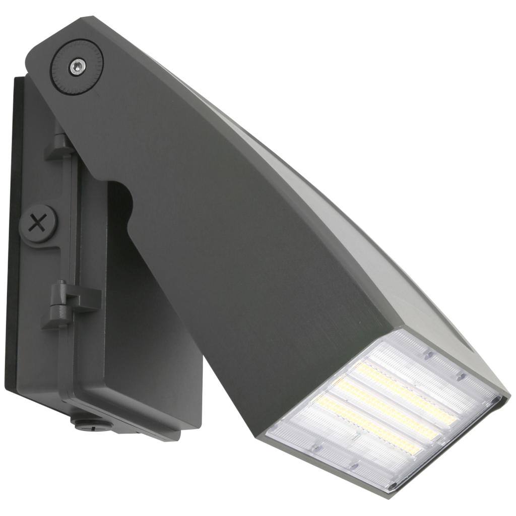 Selectable watt 120/347 volt CCT Selectable Dark Bronze Adjustable LED Slim Wall Pack Light Fixture 1
