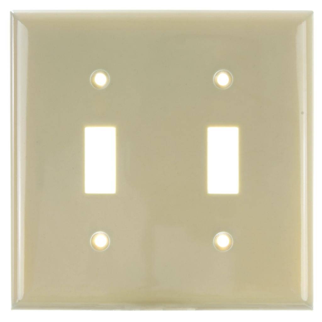 2 Gang Ivory Toggle Wallplate 1