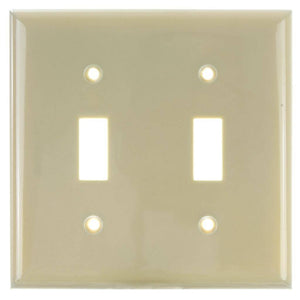 2 Gang Ivory Toggle Wallplate 1