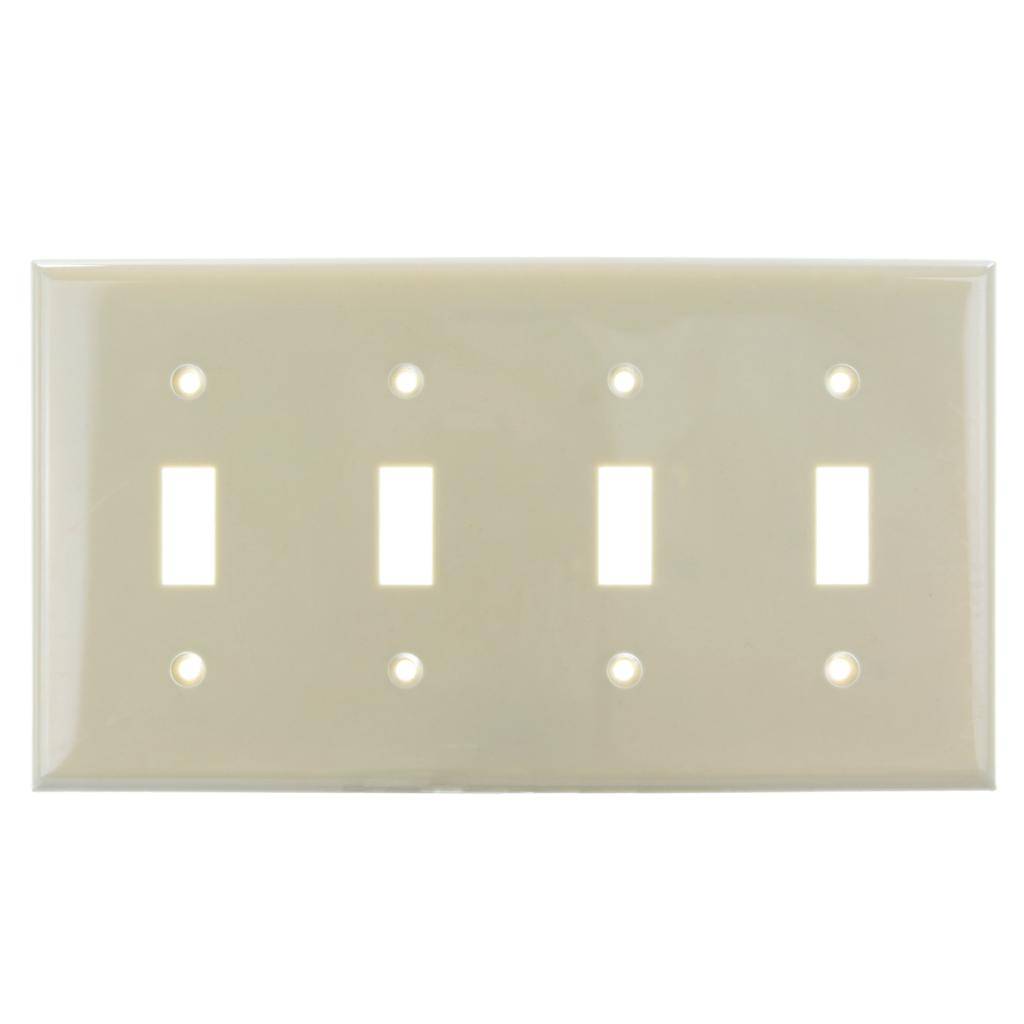 4-Gang Ivory Toggle Wallplate 1