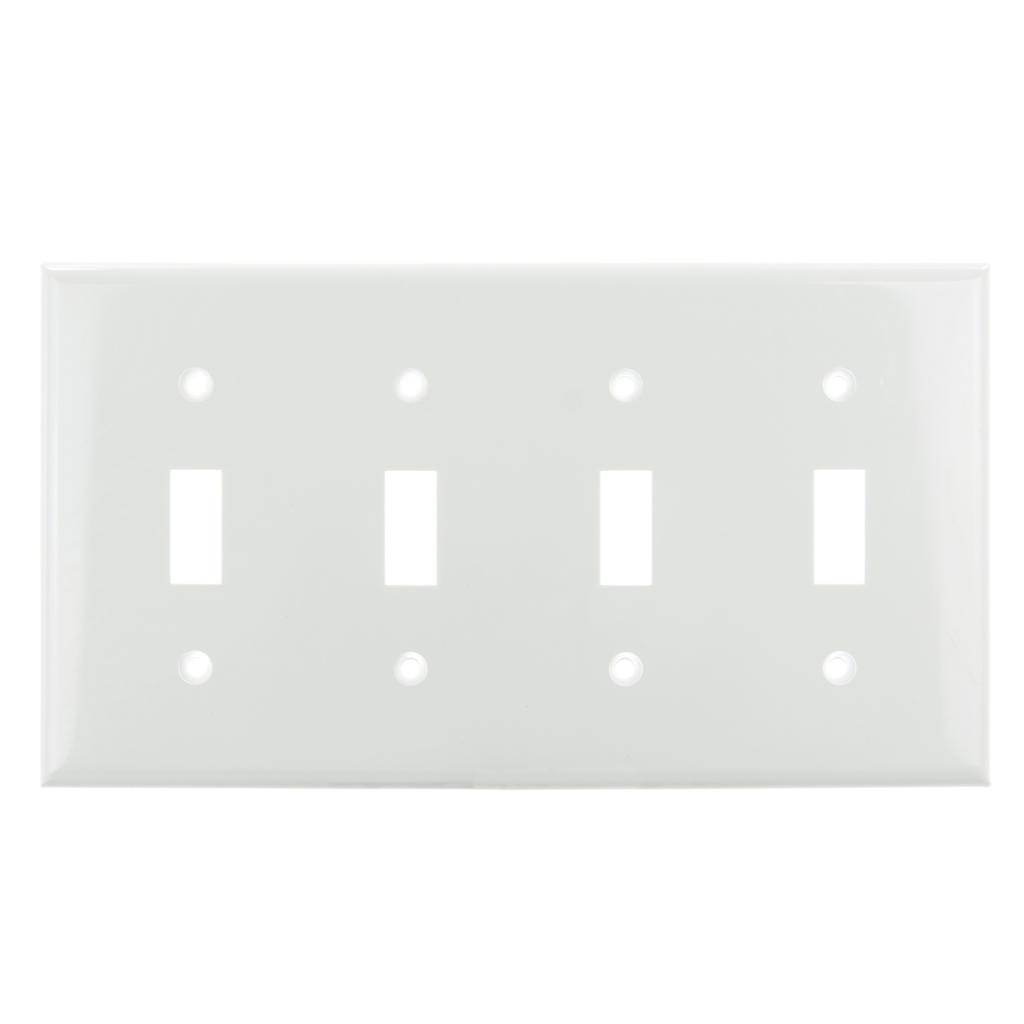 4-Gang White Toggle Wallplate 1