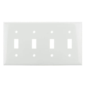 4-Gang White Toggle Wallplate 1