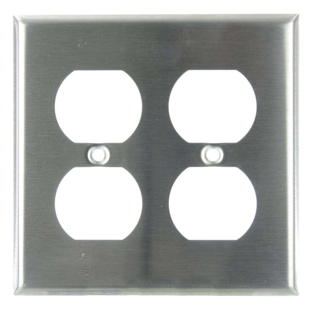 2-Gang Steel Duplex Wallplate 1