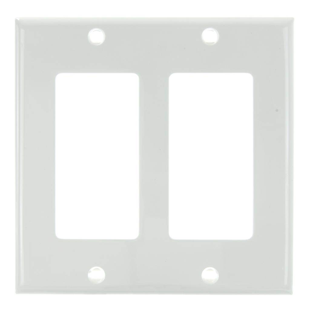 2-Gang White Decorative Wallplate 1