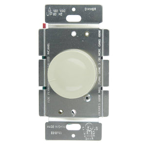 600 watt 120 volt Ivory Rotary Dimmer 1