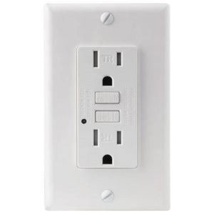 Tamper Resistant Self-Testing White Duplex Outlet Receptacle 1