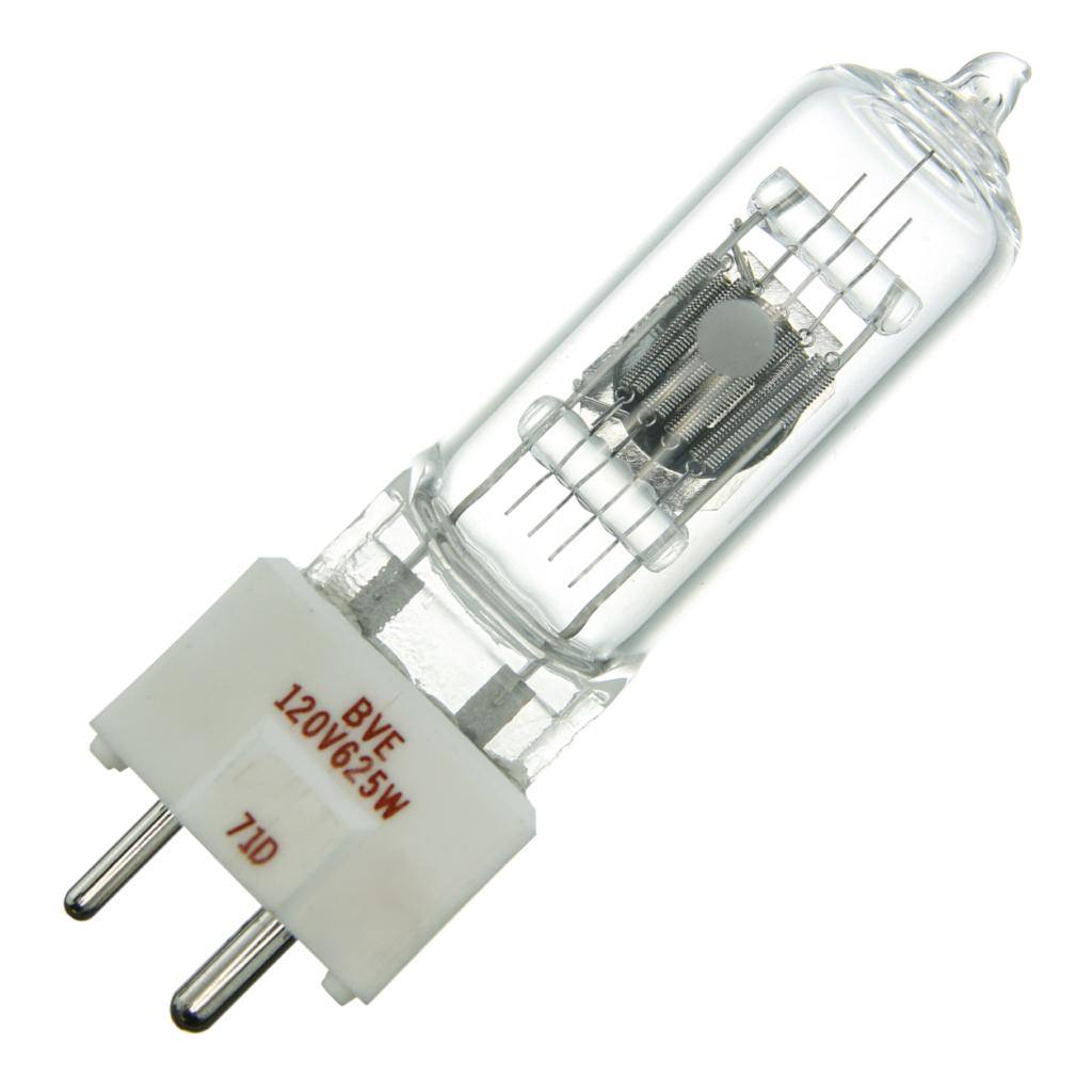 625 watt 120 volt T6 Bi-Pin Base 3500K Neutral White Clear Incandescent Projector Light Bulb 1
