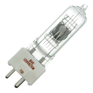 625 watt 120 volt T6 Bi-Pin Base 3500K Neutral White Clear Incandescent Projector Light Bulb 1