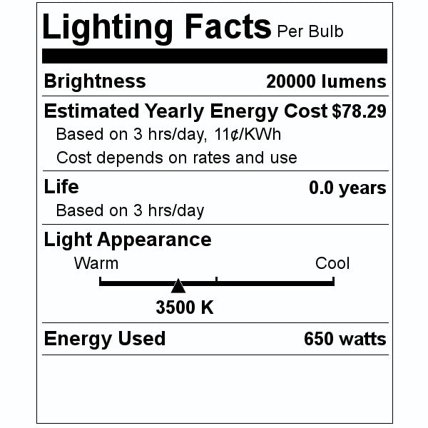 650 watt 120 volt T4 Recessed Single Contact Base 3500K Neutral White Incandescent Projector Light Bulb 2