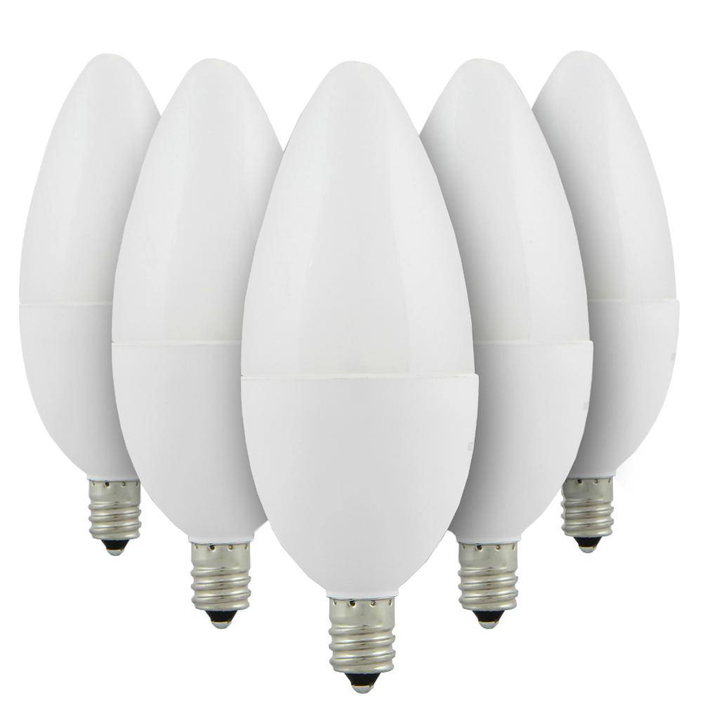 7 watt 120 volt B11 Candelabra Screw 2700K Warm White LED Light Bulb (6 Pack) 1