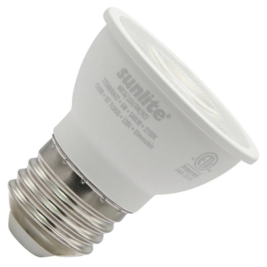 6 watt 120 volt MR16 Medium Screw Base 2700K Warm White LED Light Bulb 1