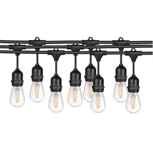 48' 15 Light 22.5 watt 120 volt Black 2700K LED Light String 1