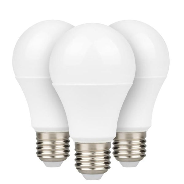 9 watt 120 volt A19 Medium Screw Base 3000K Natural White LED Light Bulb (3 Pack) 1