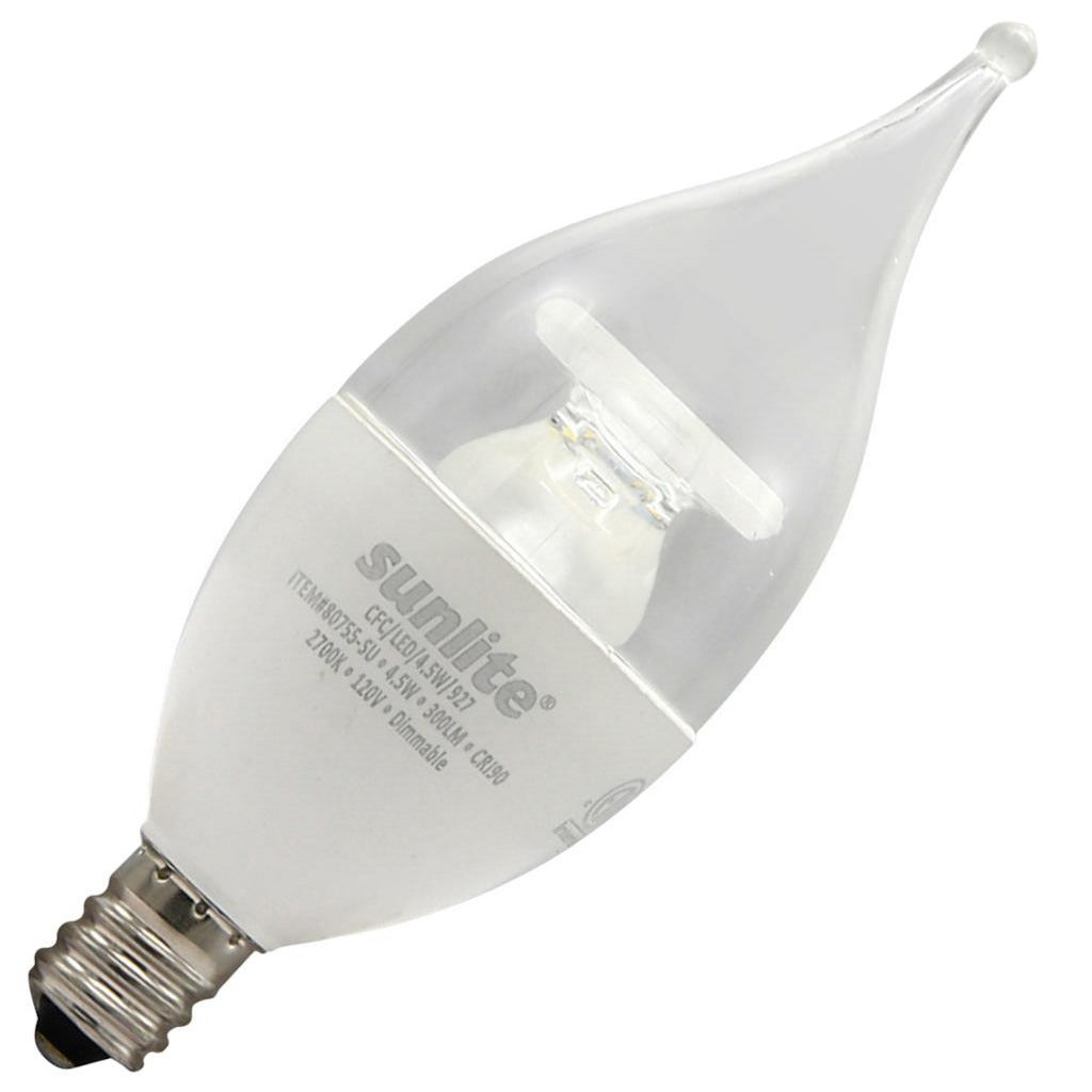 4.5 watt 120 volt CA11 Candelabra Screw Base 2700K Warm White LED Light Bulb 1