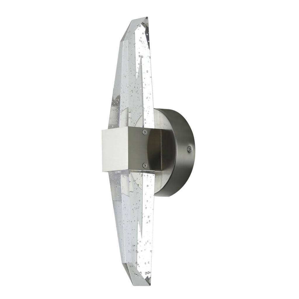 15 watt 120 volt 3000K Natural White Brushed Nickel Seeded Glass LED Wall Sconce Light Fixture 1