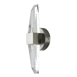 15 watt 120 volt 3000K Natural White Brushed Nickel Seeded Glass LED Wall Sconce Light Fixture 1