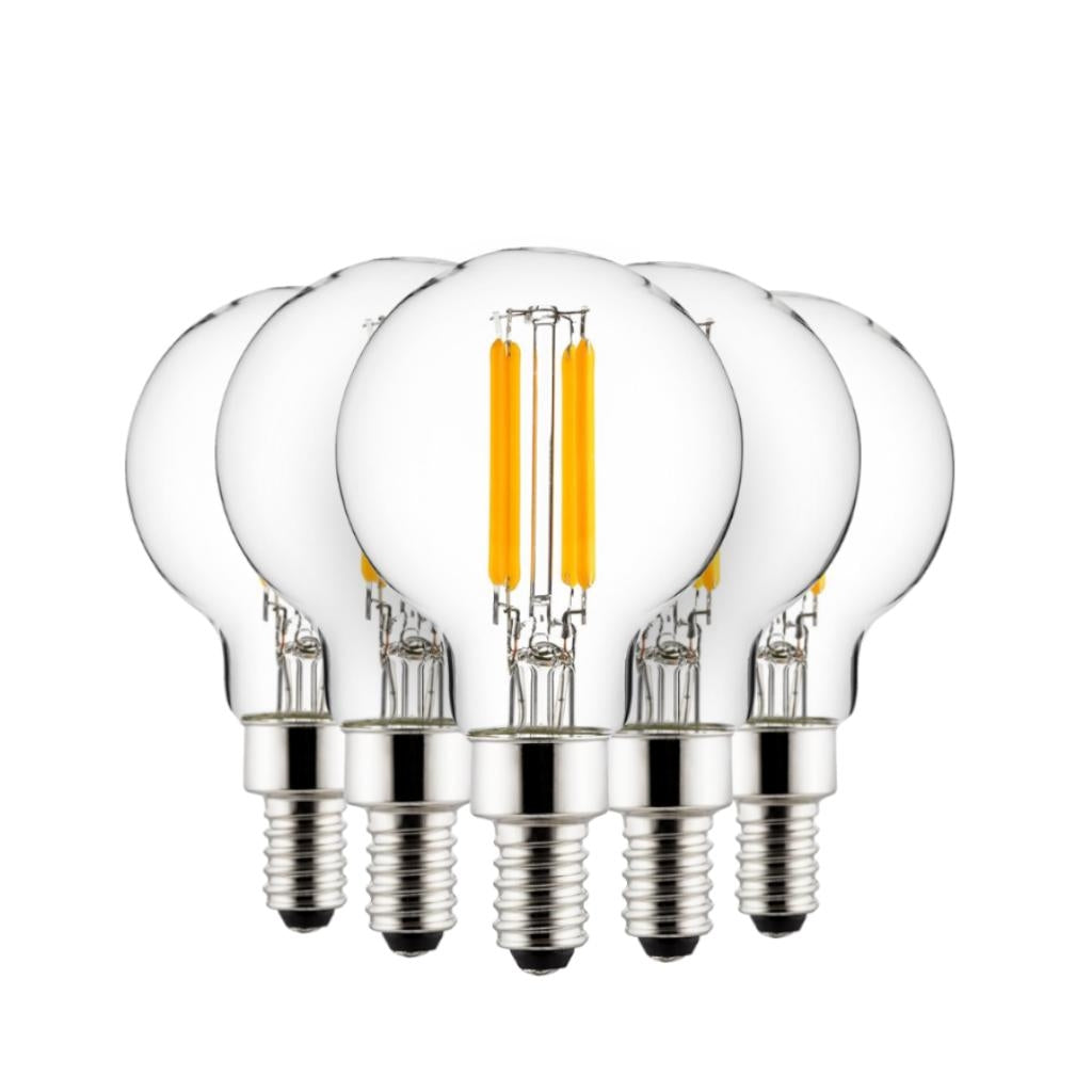 6 watt 120 volt G16.5 Candelabra Screw Base 3000K Natural White LED Light Bulb (6 Pack) 1