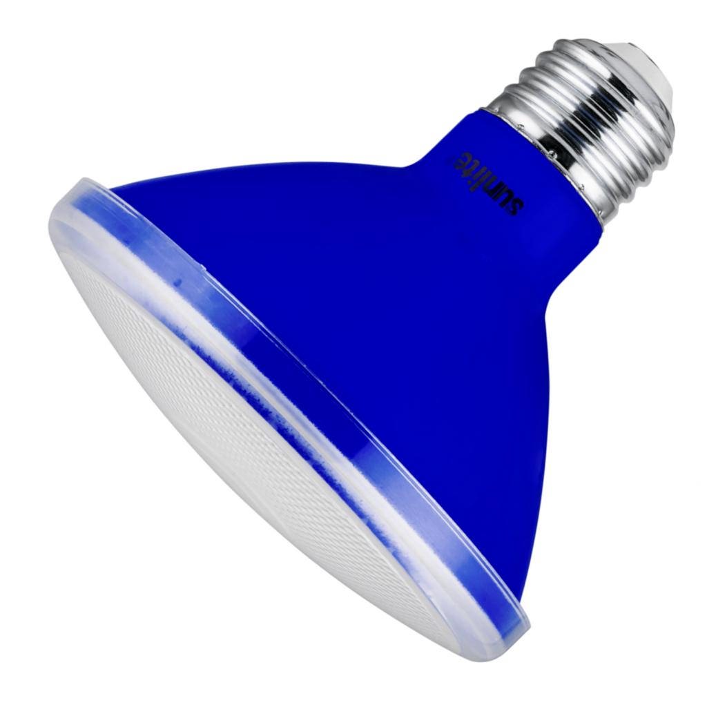8 watt 120 volt PAR30 Medium Screw Base Blue LED Light Bulb 1