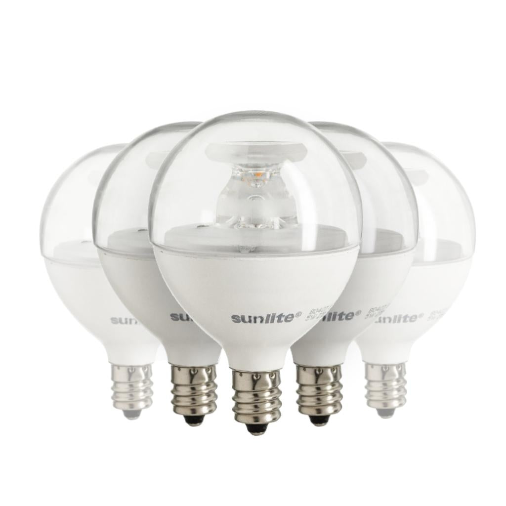 5 watt 120 volt G16.5 Candelabra Screw Base 3000K Natural White LED Light Bulb (6 Pack) 1
