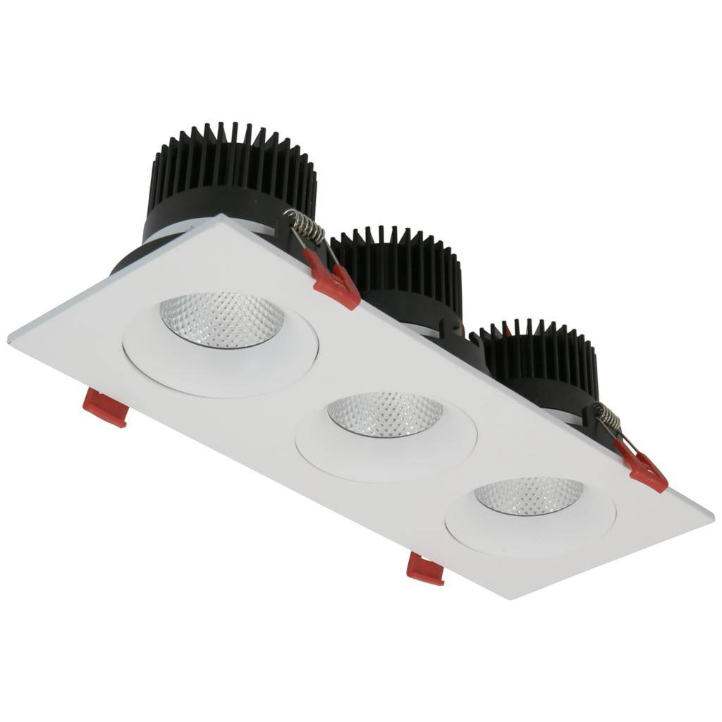 3.5" 3 Light 36 watt 120 volt CCT Selectable Square LED Recessed Downlight 1
