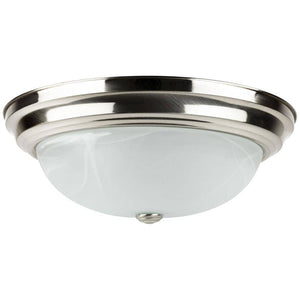 13" 20 watt 120 volt CCT Selectable Brushed Nickel Abalaster Glass Indoor LED Dome Ceiling Light 1