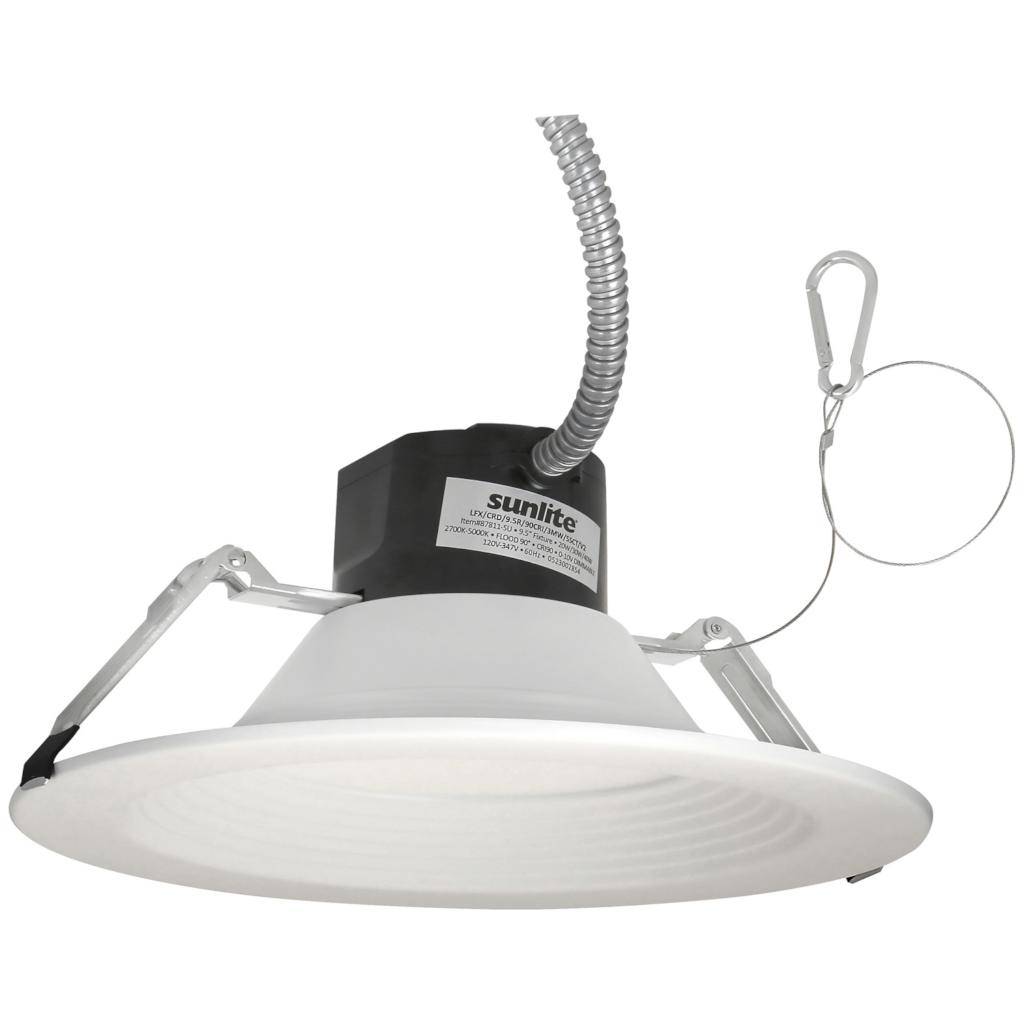 9.5" Selectable watt 120/347 volt White Round LED Recesssed Downlight 1