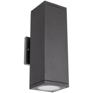 2 Lamp 12 watt 120/277 volt CCT Selectable Black Non-Dimmable LED Outdoor Sconce 1
