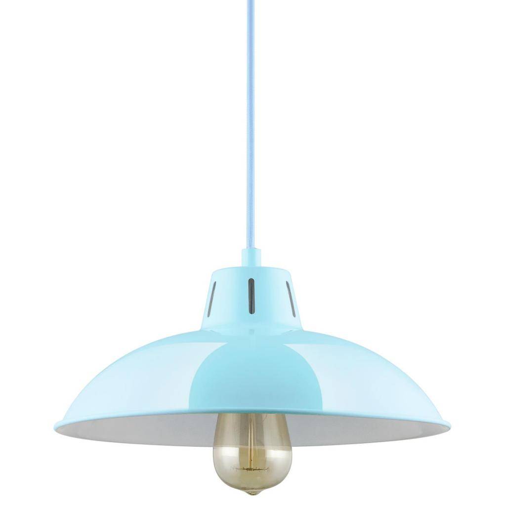 1 Lamp 60 watt 120 volt Medium Screw Baby Blue Pendant Fixture 1