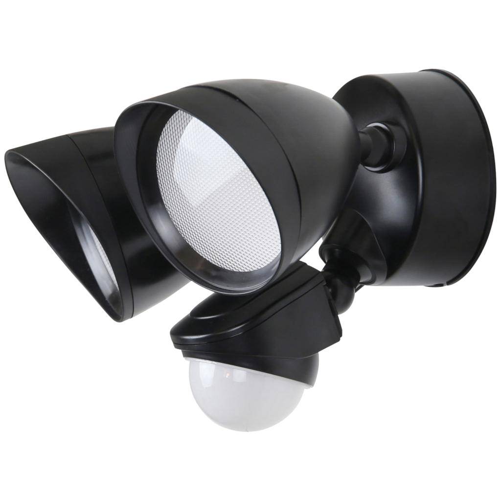 2 Light 20 watt 120 volt 3000K Natural White Black LED Security Light Fixture 1