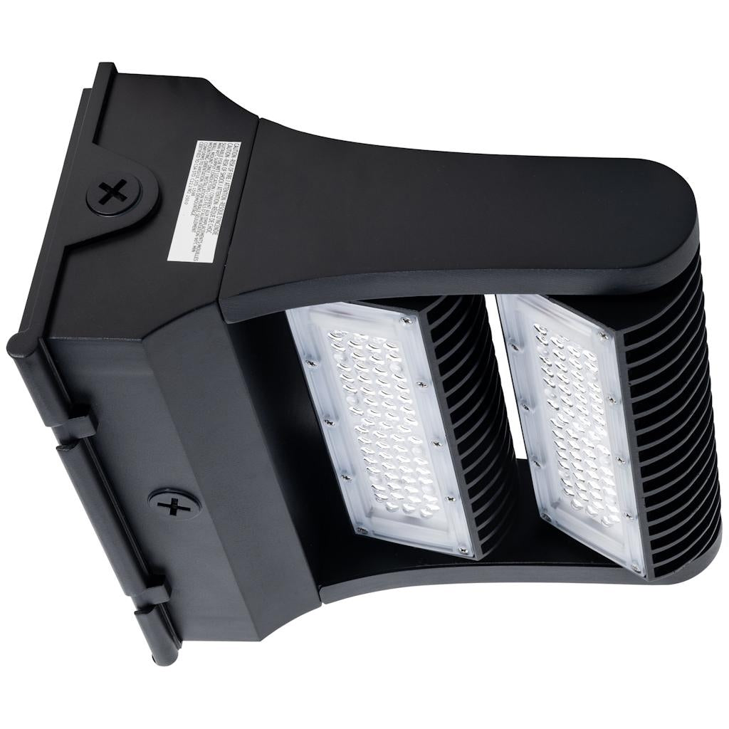 60 watt 100/277 volt CCT Selectable Black Rotatable Dimmable LED Wallpack 1
