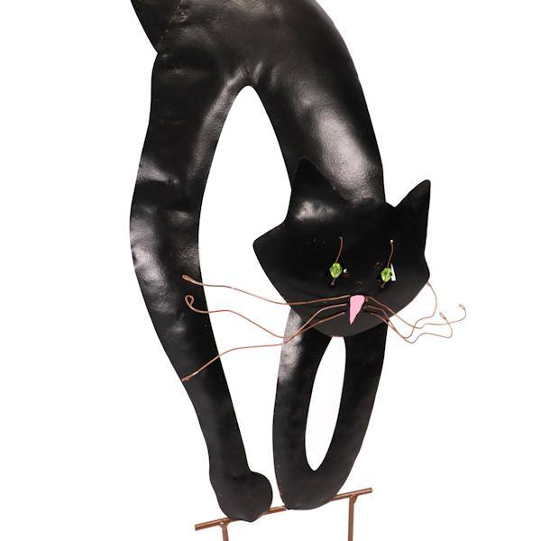 Black Cat Sunset Vista Designs Sculpture Stake 2