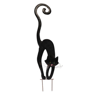 Black Cat Sunset Vista Designs Sculpture Stake 1