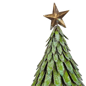 14" Rustic Green Scalloped Tree with Star 2