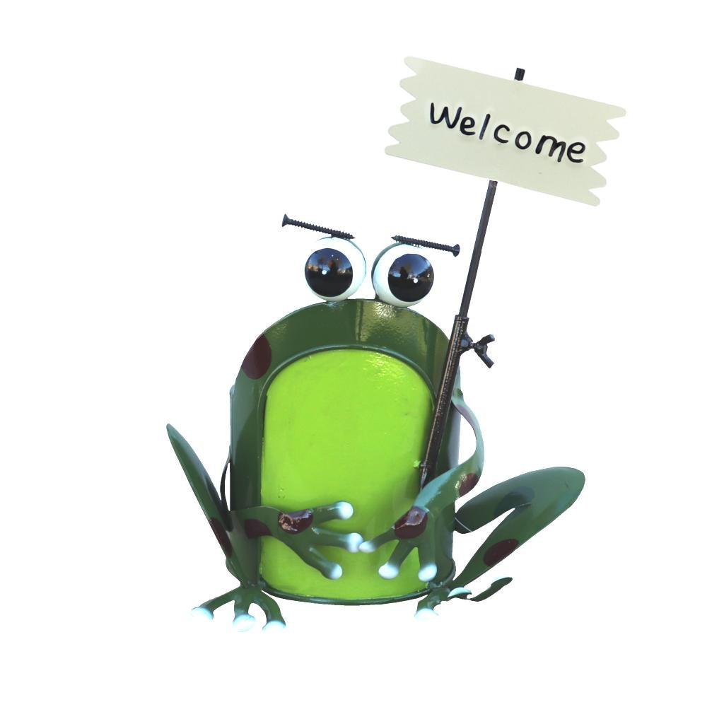 13.75" Green Frog Planter 1