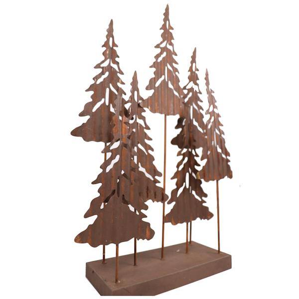 14" Rustic Copper Pine Tree with Star 2