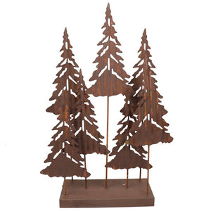 14" Rustic Copper Pine Tree with Star 1