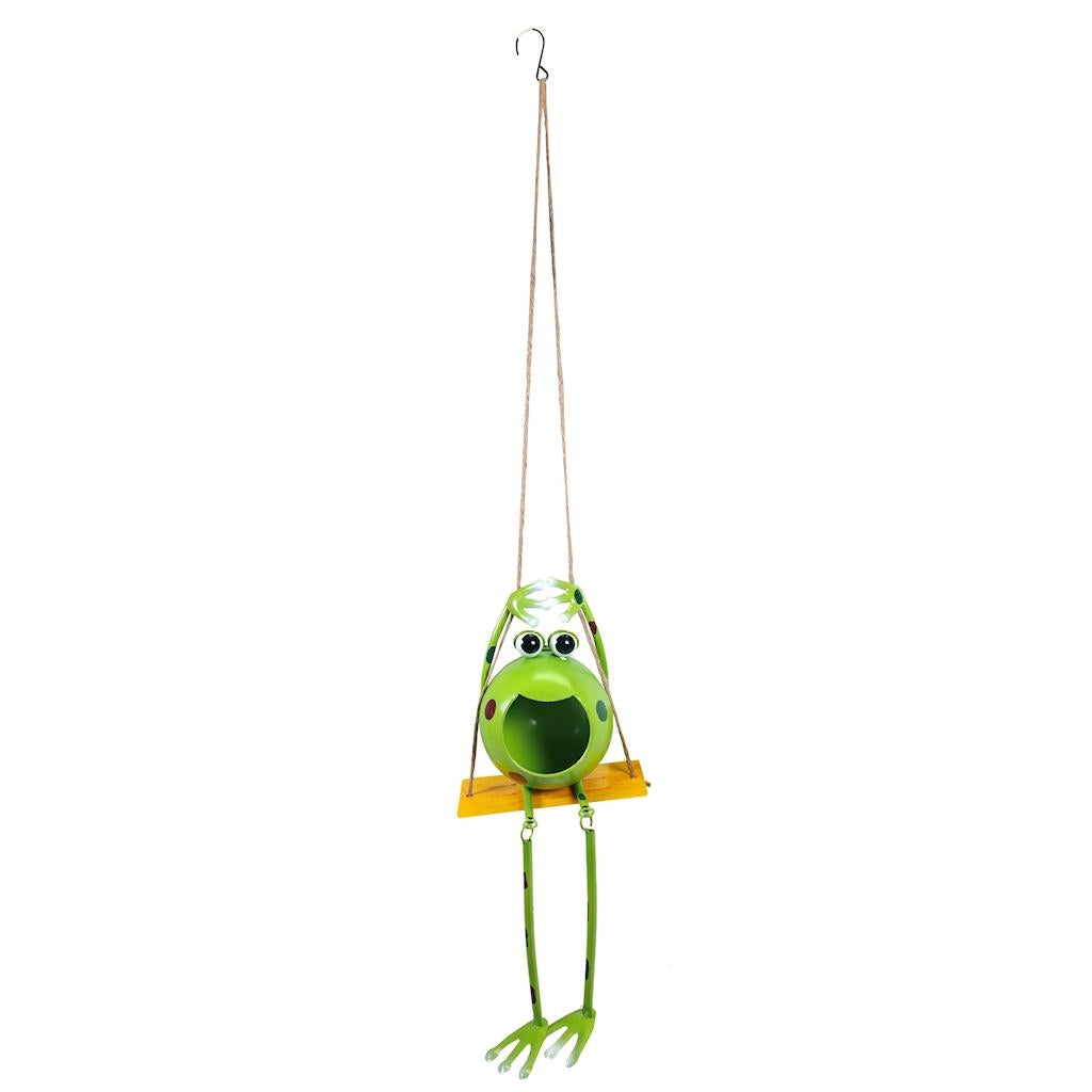 36" Green Solar Swinging Froggy Lantern 1