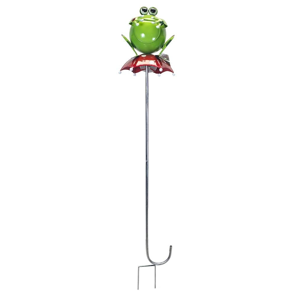 Solar Green Umbrella Frog Sunset Vista Designs Stake 1
