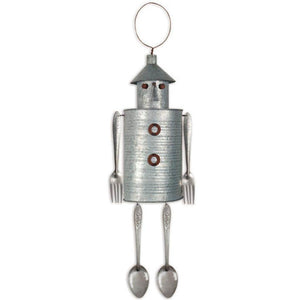26" Silver Tin Man Hanging Buddy Figurine 1