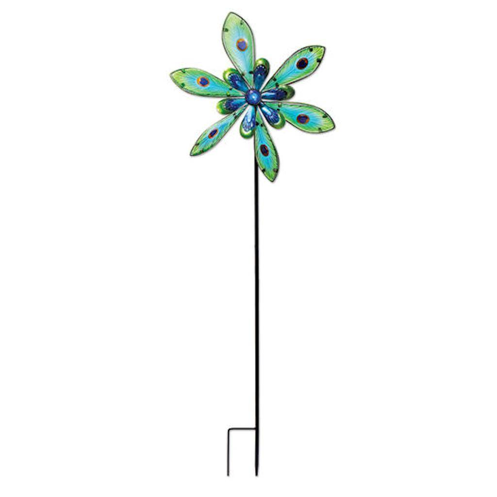 38" Peacock Pinwheel Wind Spinner 1